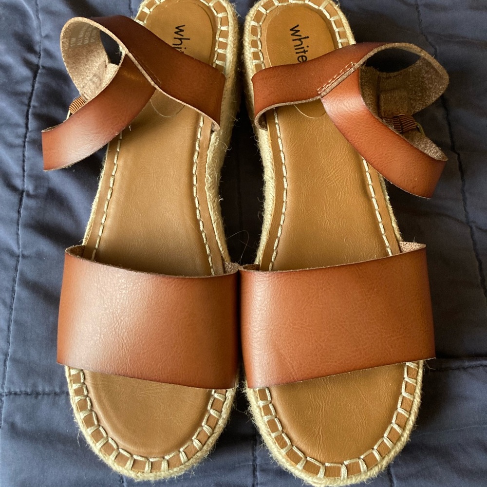 White Mt. platform sandals size 11. Worn once. Practically brand new.